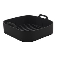 Forma 20x9cm Quadrada De Silicone Para Air Fryer Preta